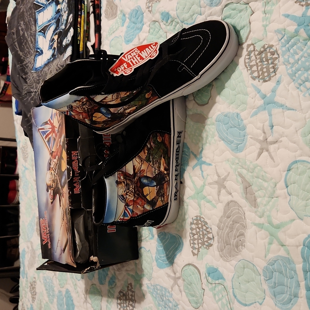 Iron Maiden Vans Brand New, Never worn.  Black Suede high-top Men's size 10 Vans